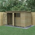 10' x 6' Forest 4Life 25yr Guarantee Overlap Pressure Treated Double Door Pent Wooden Shed (3.11m x 