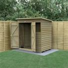 6' x 4' Forest 4Life 25yr Guarantee Overlap Pressure Treated Double Door Pent Wooden Shed (1.98m x 1
