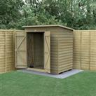 6' x 4' Forest 4Life 25yr Guarantee Overlap Pressure Treated Windowless Double Door Pent Wooden Shed