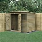 7' x 5' Forest 4Life 25yr Guarantee Overlap Pressure Treated Double Door Pent Wooden Shed (2.26m x 1
