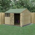 10' x 10' Forest 4Life 25yr Guarantee Overlap Pressure Treated Double Door Reverse Apex Wooden Shed 