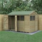 10' x 6' Forest 4Life 25yr Guarantee Overlap Pressure Treated Double Door Reverse Apex Wooden Shed -