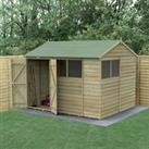 10' x 8' Forest 4Life 25yr Guarantee Overlap Pressure Treated Double Door Reverse Apex Wooden Shed -