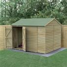 10' x 8' Forest 4Life 25yr Guarantee Overlap Pressure Treated Windowless Double Door Reverse Apex Wo