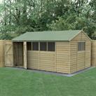 15' x 10' Forest 4Life 25yr Guarantee Overlap Pressure Treated Double Door Apex Wooden Shed - 6 Wind