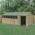 20' x 10' Forest 4Life 25yr Guarantee Overlap Pressure Treated Double Door Reverse Apex Wooden Shed 
