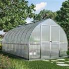 8'x16' Palram Canopia Bella Large Walk In Silver Aluminium Framed Greenhouse (2.4x4.8m)
