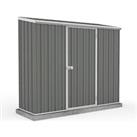 7'5 x 2'7 Absco Space Saver Pent Metal Shed - Grey (2.26m x 0.79m)