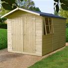 10' x 7' Shire Guernsey Premium Pressure Treated Double Door Garden Shed (3.35m x 2.2m)