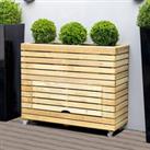 3'11 x 1'4 Forest Linear Tall Wooden Garden Planter with Storage and Wheels (1.2m x 0.4m)