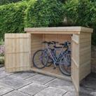 6'5 x 2'10 Forest Large Double Door Pent Wooden Garden Storage - Bike / Mower Outdoor Store (1.9m x 