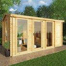 Mercia 5m x 3m Log Cabin with Side Shed (19mm)