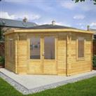 Mercia 4m x 4m Corner Log Cabin (28mm) - Double Glazed