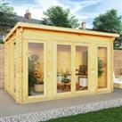 Mercia Studio 4m x 3m Double Glazed Pent Log Cabin (28mm)