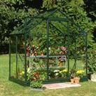 6'x4' Halls Green Frame Large Paned Toughened Glass Greenhouse (1.92x1.32m)