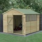 10' x 8' Forest Beckwood 25yr Guarantee Shiplap Pressure Treated Double Door Apex Wooden Shed (3.01m