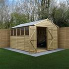 12' x 8' Forest Beckwood 25yr Guarantee Shiplap Pressure Treated Double Door Apex Wooden Shed (3.6m 