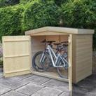 6'6 x 2'7 Forest Shiplap Large Double Door Apex Garden Storage - Outdoor Bike / Mower Store (1.9m x 