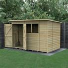 10' x 6' Forest Beckwood 25yr Guarantee Shiplap Pressure Treated Double Door Pent Wooden Shed (3.11m