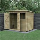 7' x 5' Forest Beckwood 25yr Guarantee Shiplap Pressure Treated Double Door Pent Wooden Shed (2.26m 