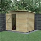 7' x 5' Forest Beckwood 25yr Guarantee Shiplap Pressure Treated Windowless Pent Wooden Shed (2.26m x