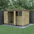 8' x 6' Forest Beckwood 25yr Guarantee Shiplap Pressure Treated Double Door Pent Wooden Shed (2.52m 