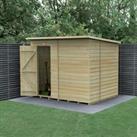 8' x 6' Forest Beckwood 25yr Guarantee Shiplap Pressure Treated Windowless Pent Wooden Shed (2.52m x