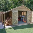 10' x 8' Forest Timberdale 25yr Guarantee Tongue & Groove Pressure Treated Double Door Apex Shed