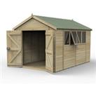 12' x 8' Forest Timberdale 25yr Guarantee Tongue & Groove Pressure Treated Double Door Apex Shed ?? 4 Windows (3.65m x 2.52m)