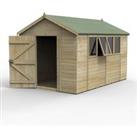 12' x 8' Forest Timberdale 25yr Guarantee Tongue & Groove Pressure Treated Apex Shed ?? 4 Windows (3.65m x 2.52m)