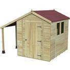 8' x 6' Forest Timberdale 25yr Guarantee Tongue & Groove Pressure Treated Apex Shed with Logstor