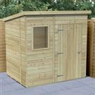 7' x 5' Forest Timberdale 25yr Guarantee Tongue & Groove Pressure Treated Pent Shed (2.24m x 1.7