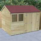 10' x 8' Forest Timberdale 25yr Guarantee Tongue & Groove Pressure Treated Double Door Reverse A