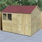 10' x 8' Forest Timberdale 25yr Guarantee Tongue & Groove Pressure Treated Reverse Apex Shed (3.