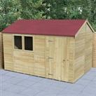 12' x 8' Forest Timberdale 25yr Guarantee Tongue & Groove Pressure Treated Reverse Apex Shed (3.