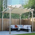 Forest Large Ultima Wooden Garden Pergola with Retractable Canopy 12' x 12'
