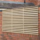 Forest 6' x 3' Pressure Treated Contemporary Double Slatted Fence Panel (1.8m x 0.91m)