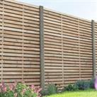 Forest 6' x 6' Pressure Treated Contemporary Double Slatted Fence Panel (1.8m x 1.8m)