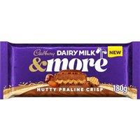 Cadbury Dairy Milk & More Nutty Praline Crisp Bar 180g