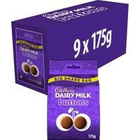 Dairy Milk Giant Buttons Chocolate Share Bag 175g (Box of 9)