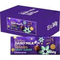 Dairy Milk Winter Mint Crisp Chocolate Bar 350g (Box of 13)
