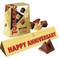 Happy Anniversary Toblerone Bar & Truffles Chocolate Bundle