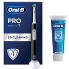 Oral-B Pro 1 Black Electric Toothbrush and Toothpaste 75ml
