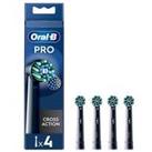 Oral-B Toothbrush Heads Pro Cross Action Black Toothbrush Heads 4 Pack