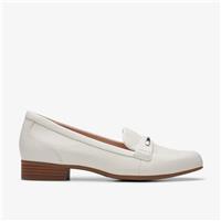 Clarks Womens Juliet Aster Off White Leather Loafers Leather Smart