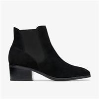 Clarks Womens Amser West Black Suede Ankle Boots Suede Casual