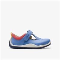 Clarks Kids Unisex,Girls,Boys Noodle Bright Toddler Mid Blue Shoes Leather