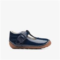 Clarks Girls Tiny Beat Toddler Navy Patent Pre Walker Leather Casual