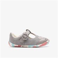 Clarks Girls Roamer Myth Toddler Grey Pre Walker Leather Casual