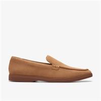 Clarks Mens Torford Easy Light Tan Suede Loafers Suede Casual